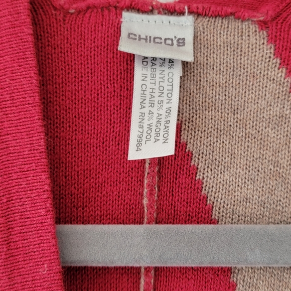 Chicos Knit Wrap Shawl Red One Size - Picture 3 of 4